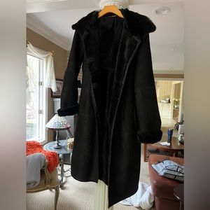 Dominic Bellisimo black long suede women’s coat